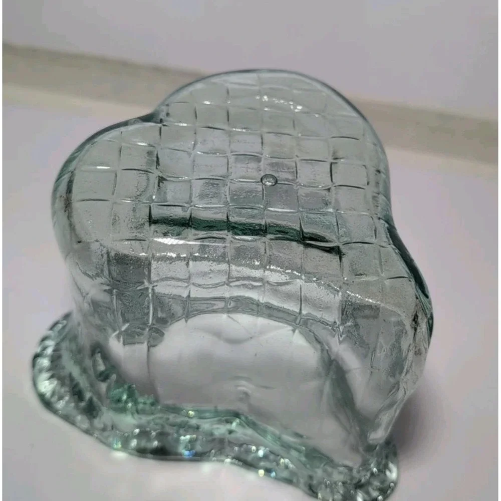 Freeform Recycled Glass Heart Abstract Vase Beachy Cottage Unique Rustic